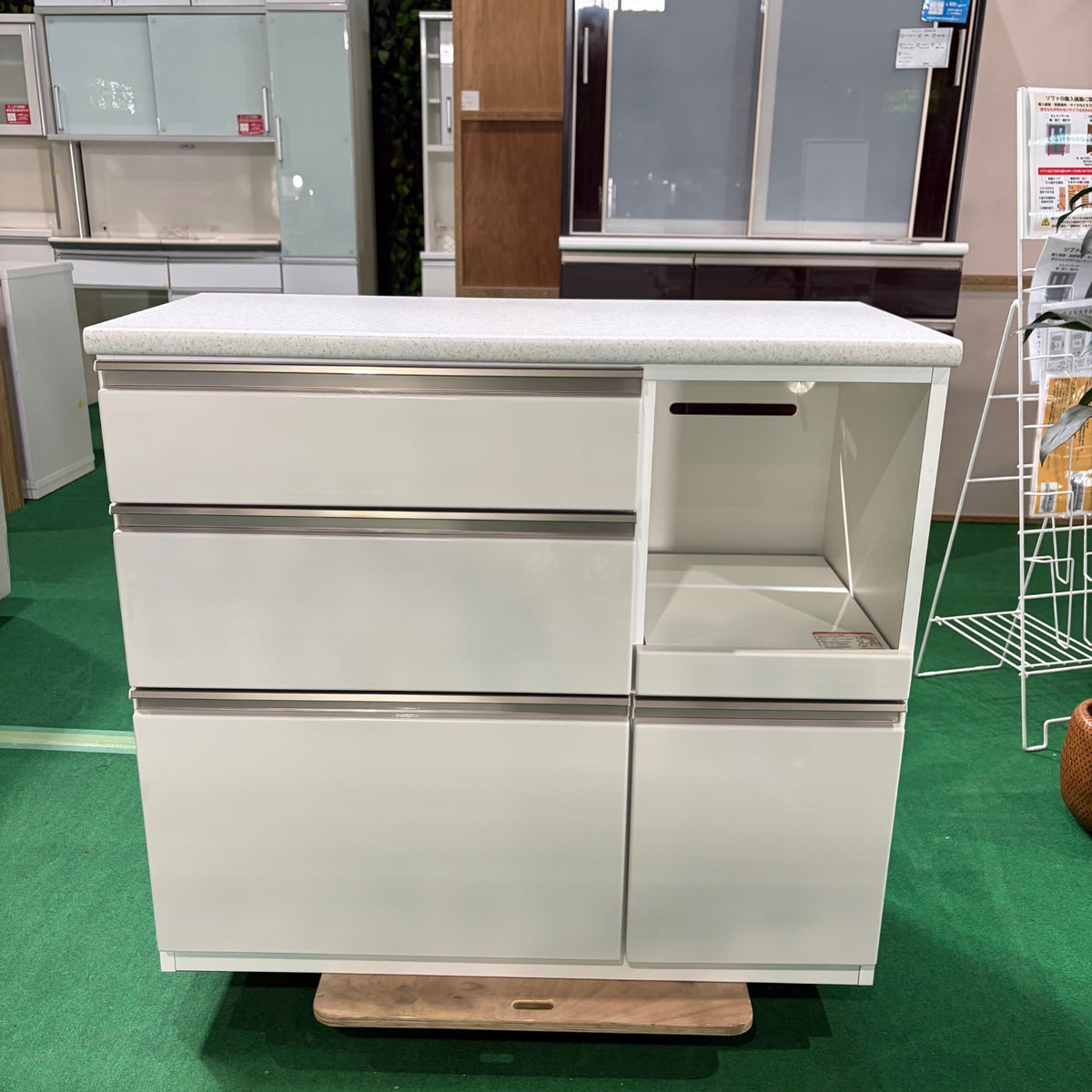 中古 食器棚 カウンタータイプ ホワイト 写真2