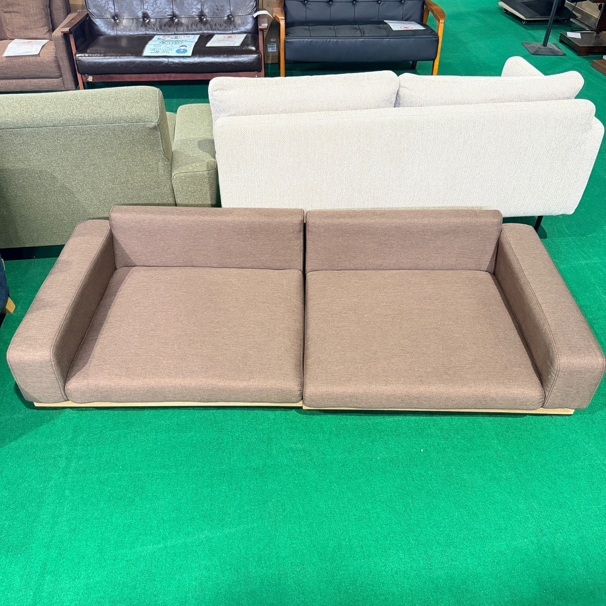 中古 ソファ 2-3人掛け ブラウン 写真2