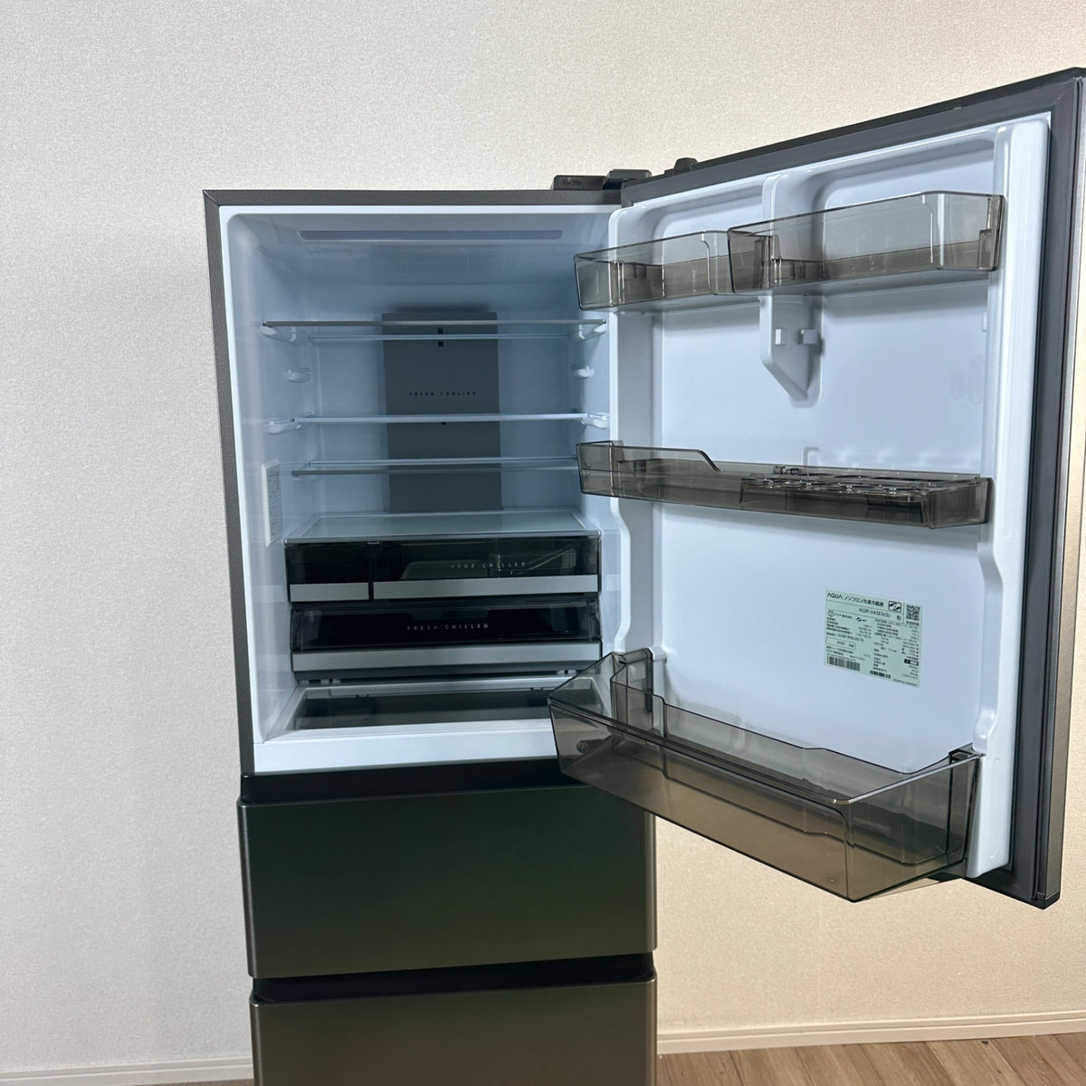 中古 冷蔵庫 AQUA AQR-V43E5 433L 2025年製