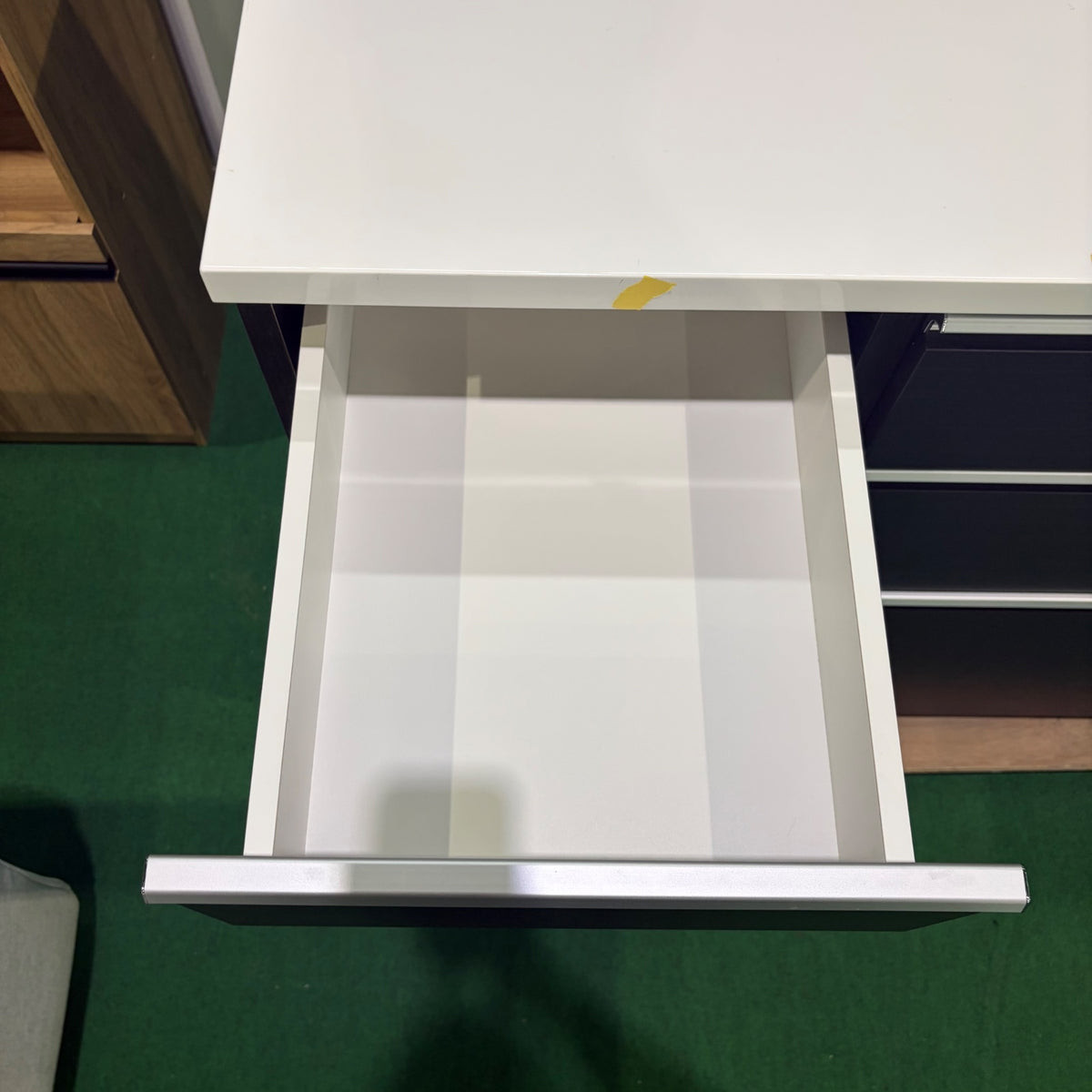 中古 食器棚 カウンタータイプ ブラウン 写真7