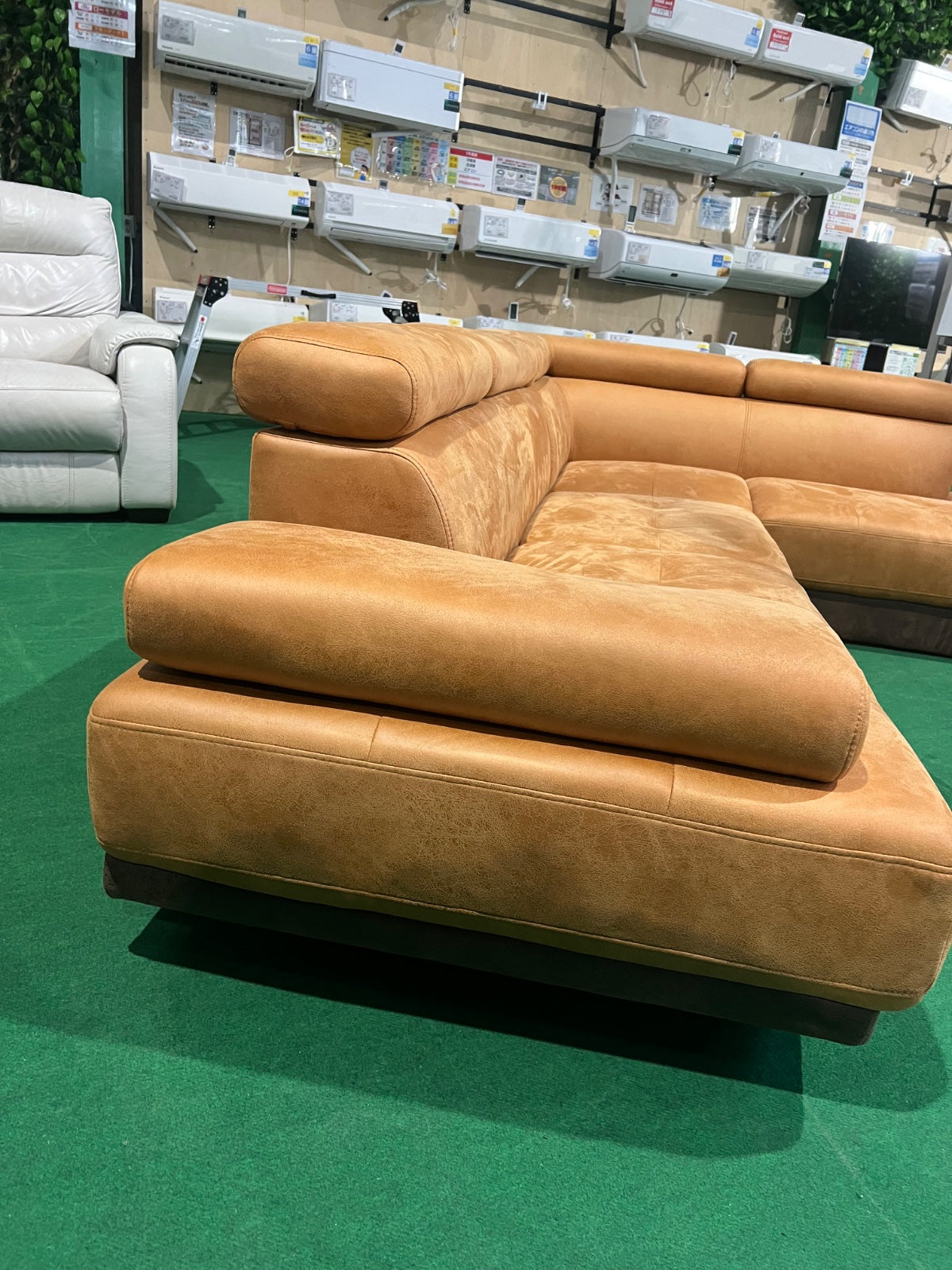 中古 ソファ カウチ キャメル