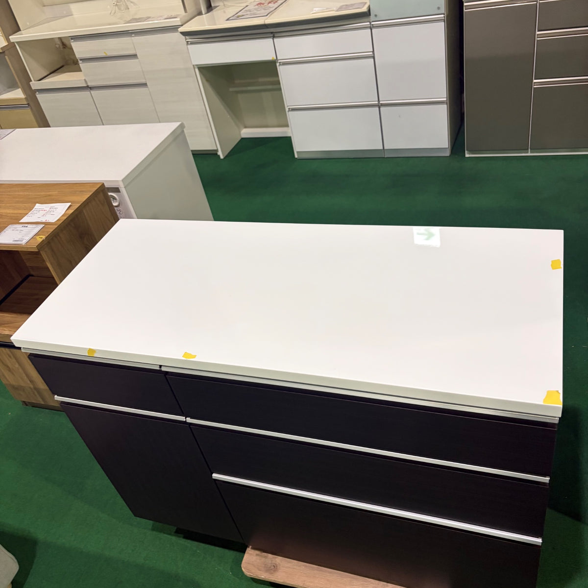 中古 食器棚 カウンタータイプ ブラウン 写真6