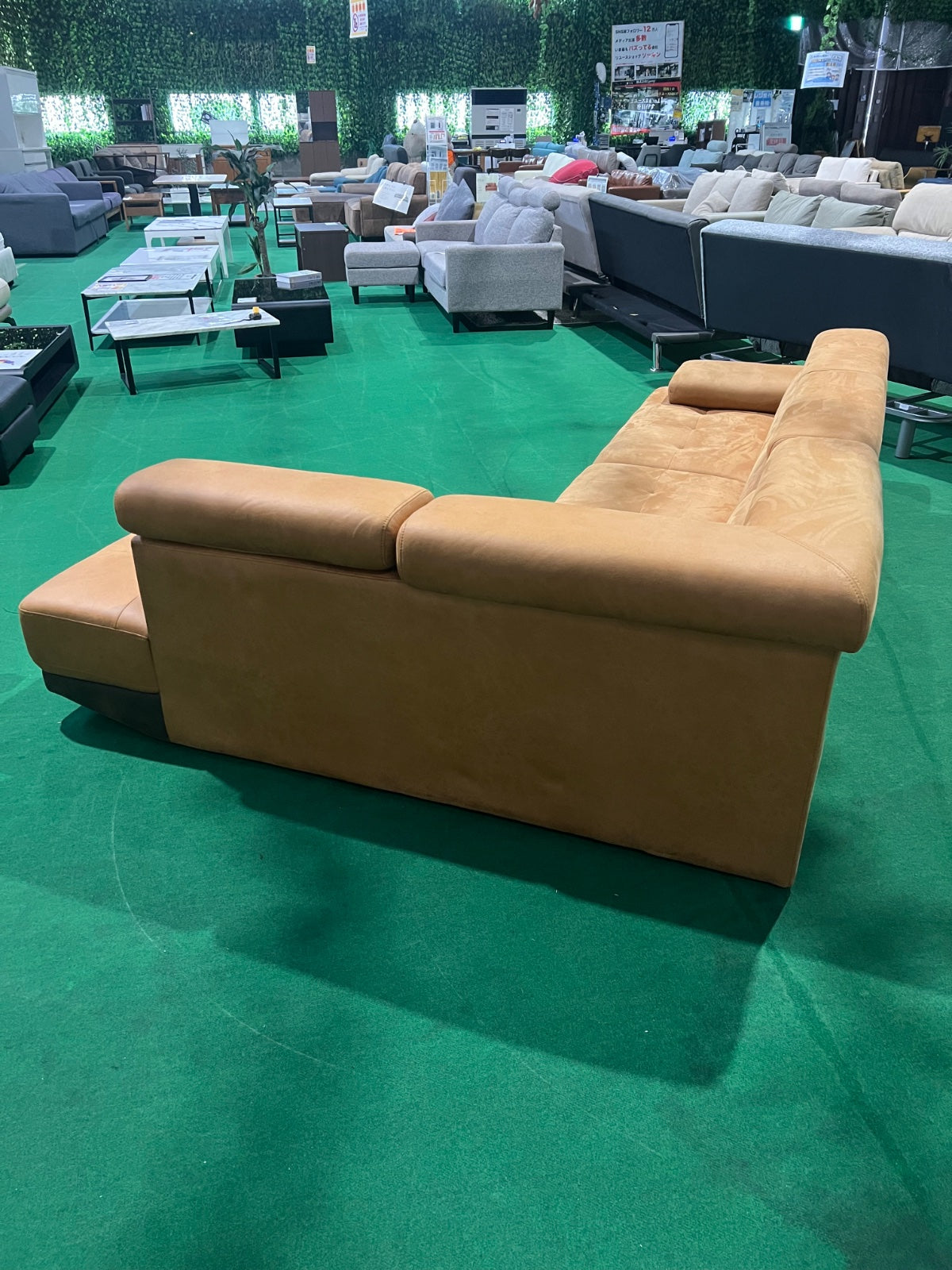 中古 ソファ カウチ キャメル
