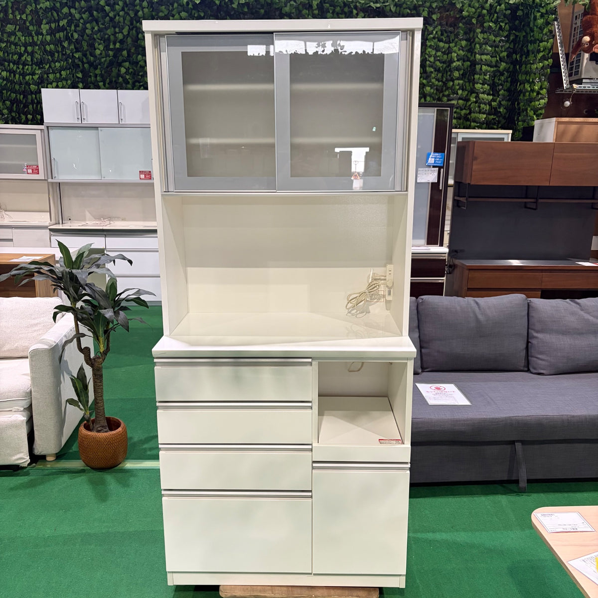 中古 食器棚 ホワイト 写真2