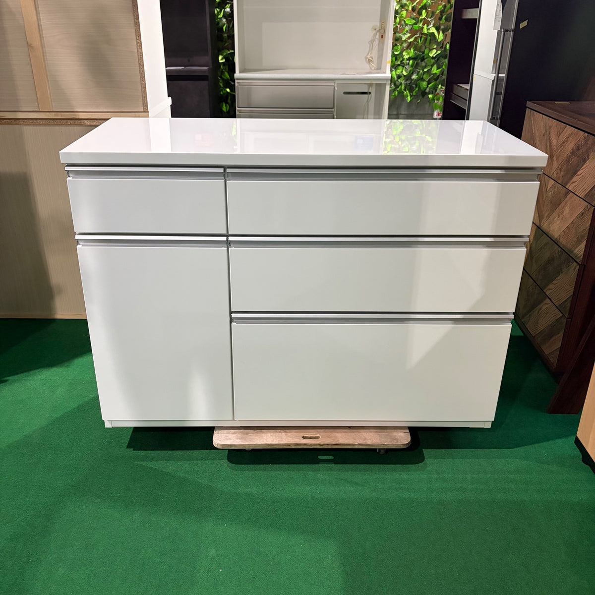 中古 食器棚 カウンタータイプ ホワイト