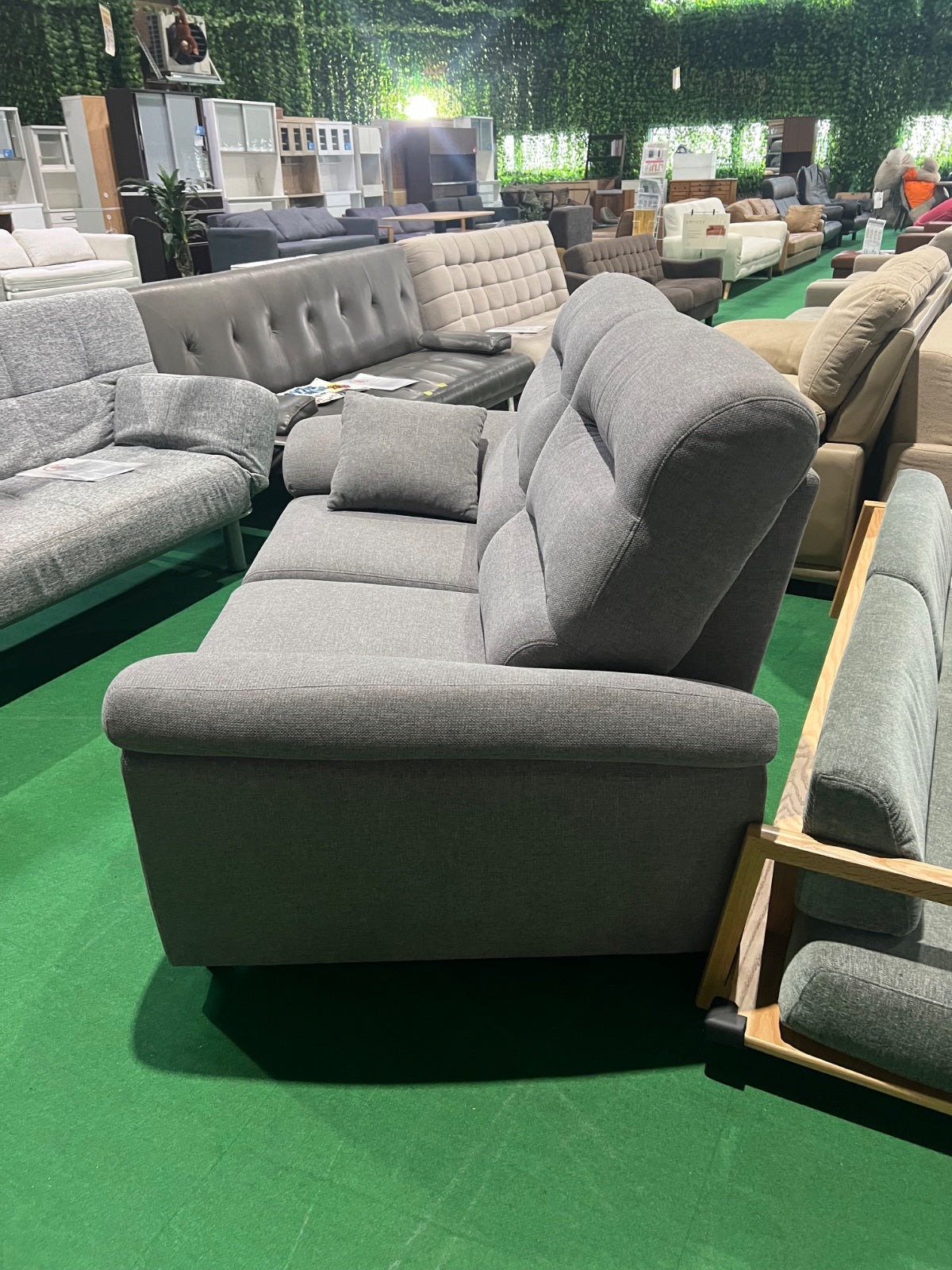 中古 ソファ 2-3人掛け グレー 写真3