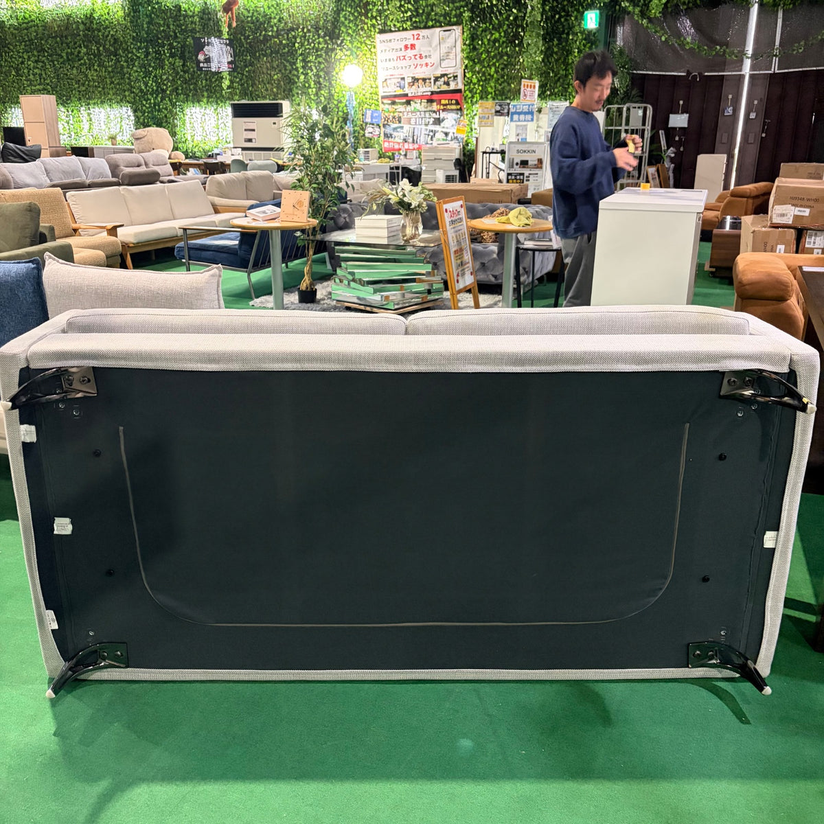 中古 ソファ カウチ グレー 写真6