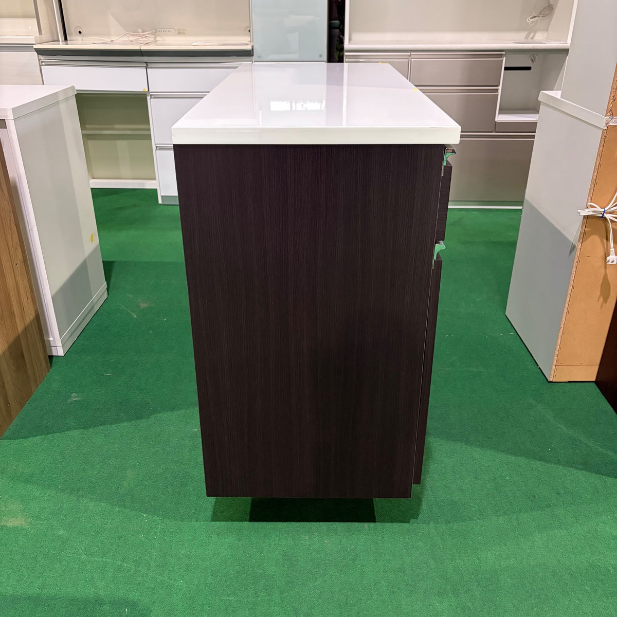 中古 食器棚 カウンタータイプ ブラウン