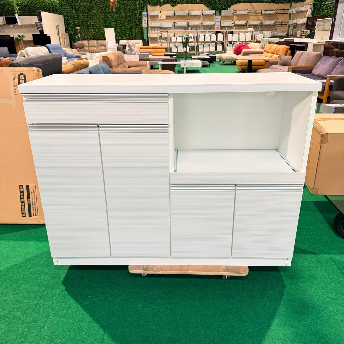 中古 食器棚 カウンタータイプ ホワイト