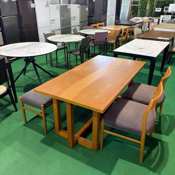 中古 ダイニングセット 4人掛け ブラウン 写真1
