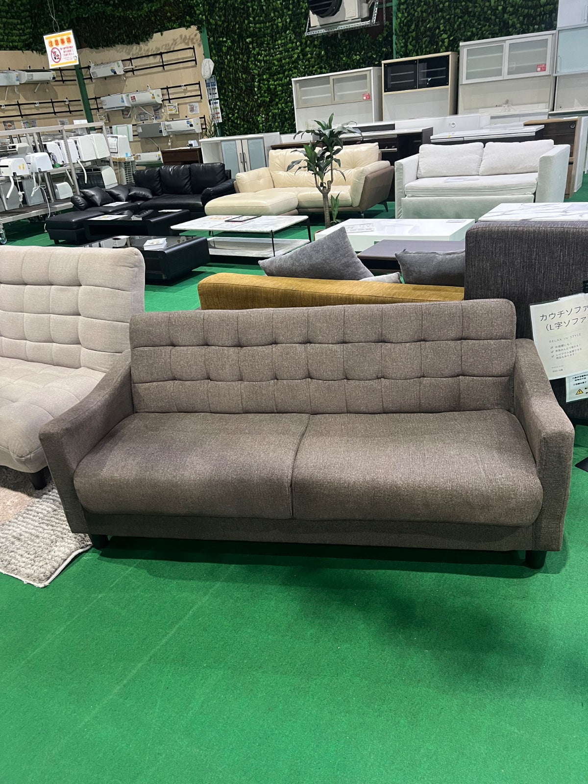 中古 ソファ 2-3人掛け ブラウン 写真2