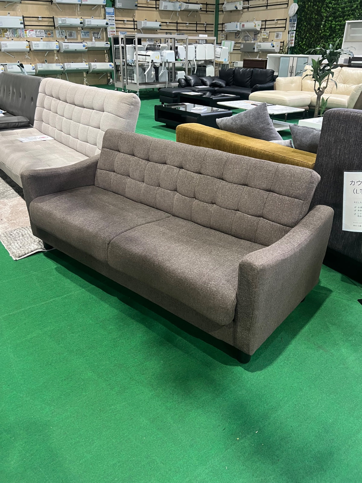 中古 ソファ 2-3人掛け ブラウン