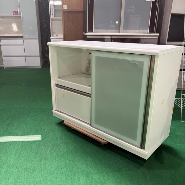 中古 食器棚 カウンタータイプ ホワイト