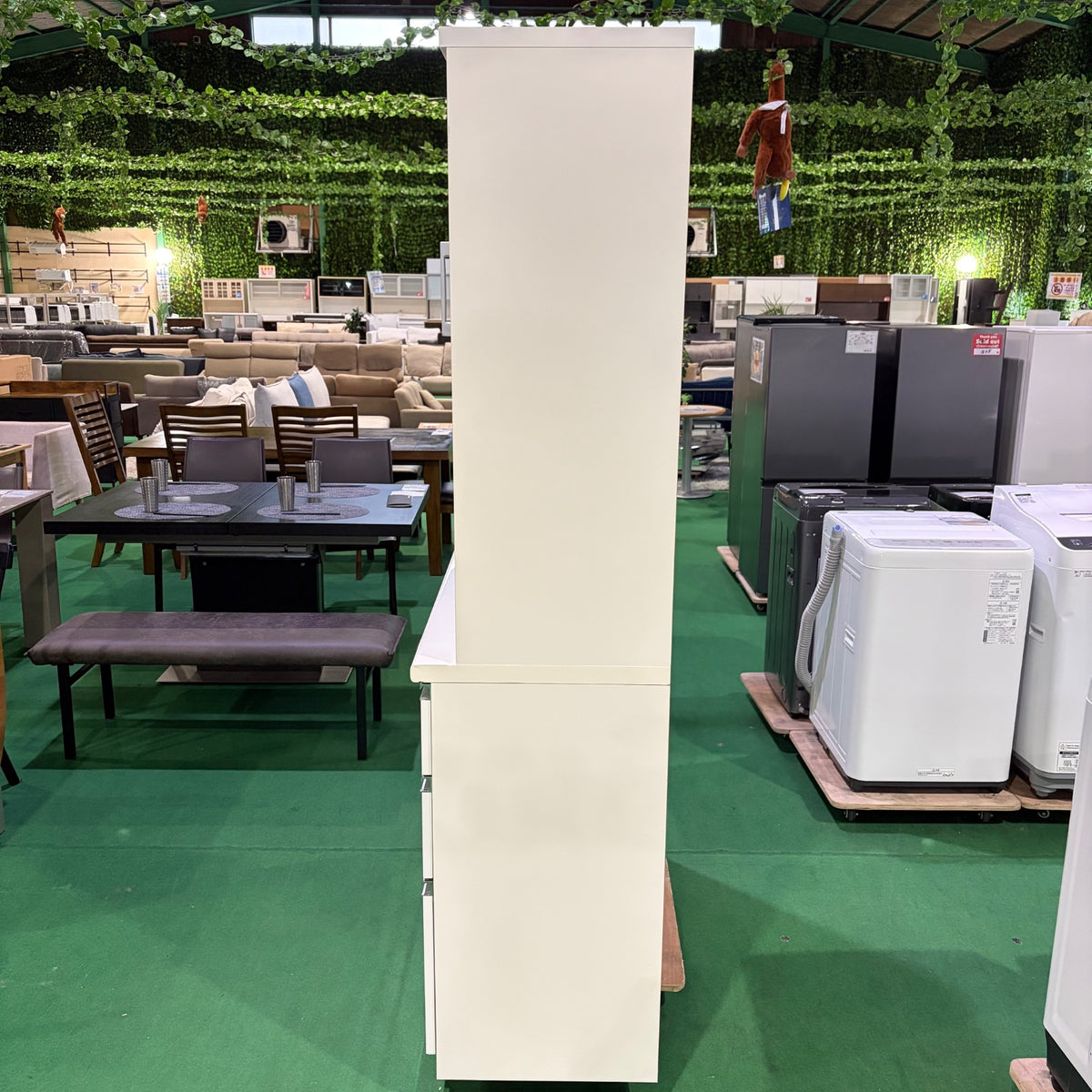 中古 食器棚 ミドルタイプ(幅81~139cm) ホワイト 写真3