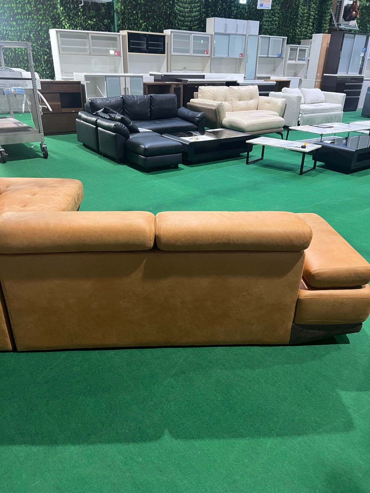 中古 ソファ カウチ キャメル