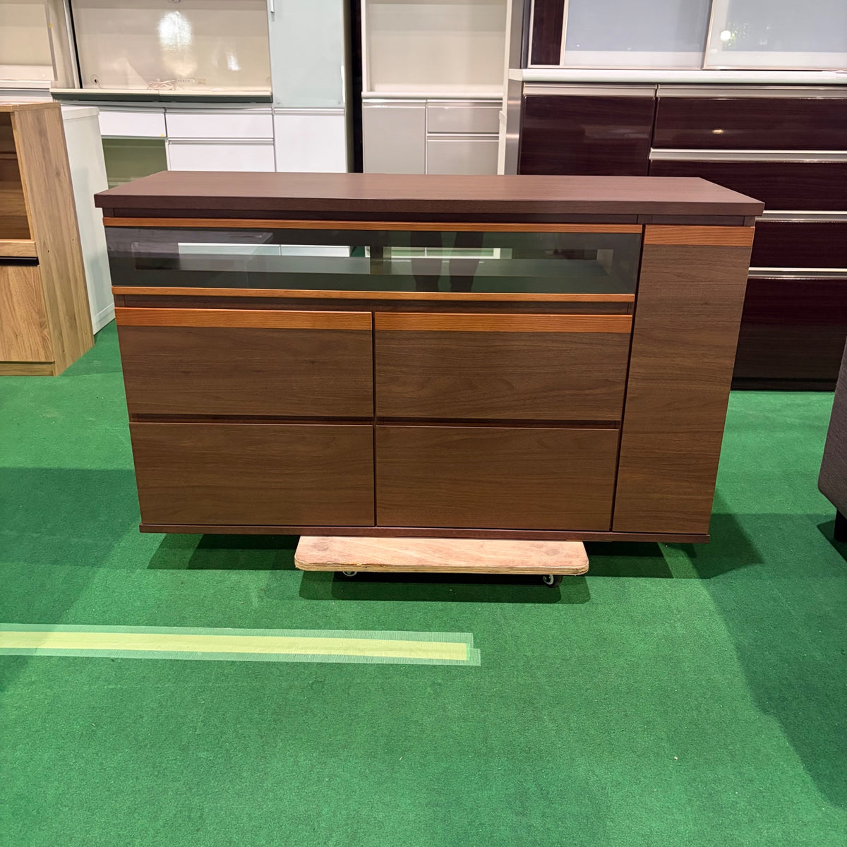 中古 食器棚 スリムタイプ(幅80cm以下) ブラウン 写真2