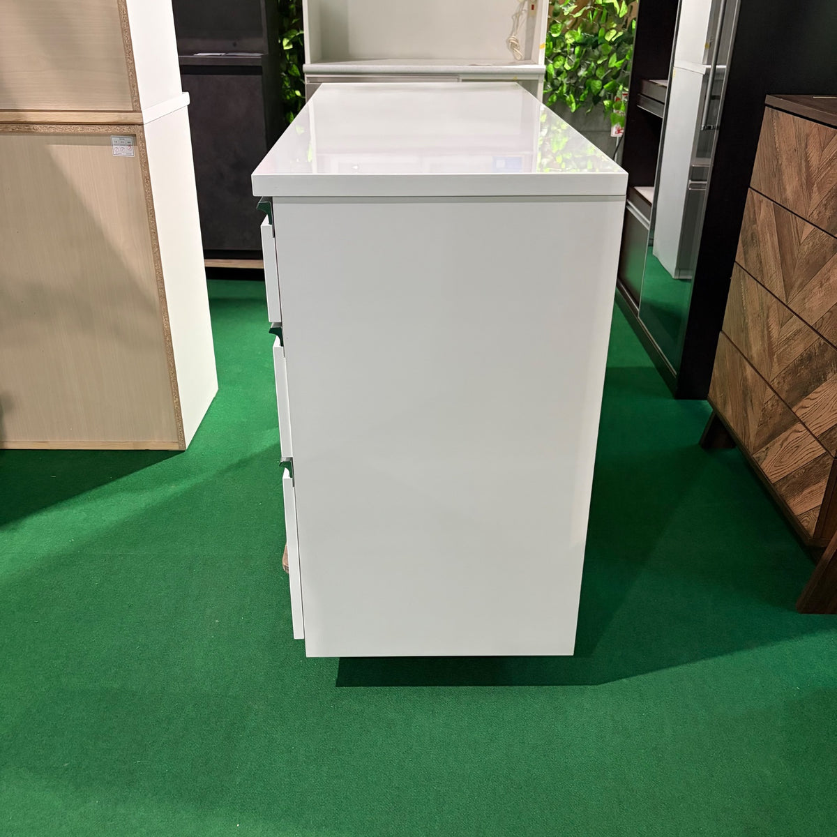 中古 食器棚 カウンタータイプ ホワイト