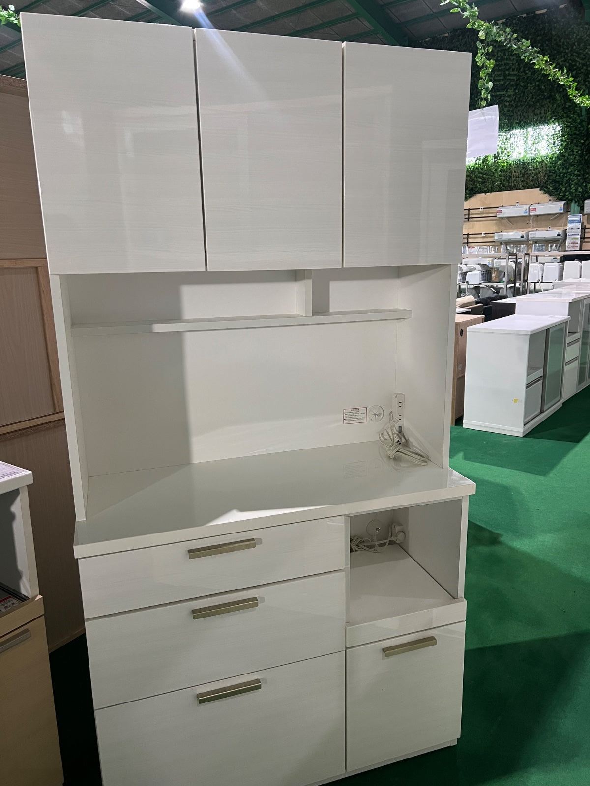 中古 食器棚 スリムタイプ(幅80cm以下) ホワイト 写真2