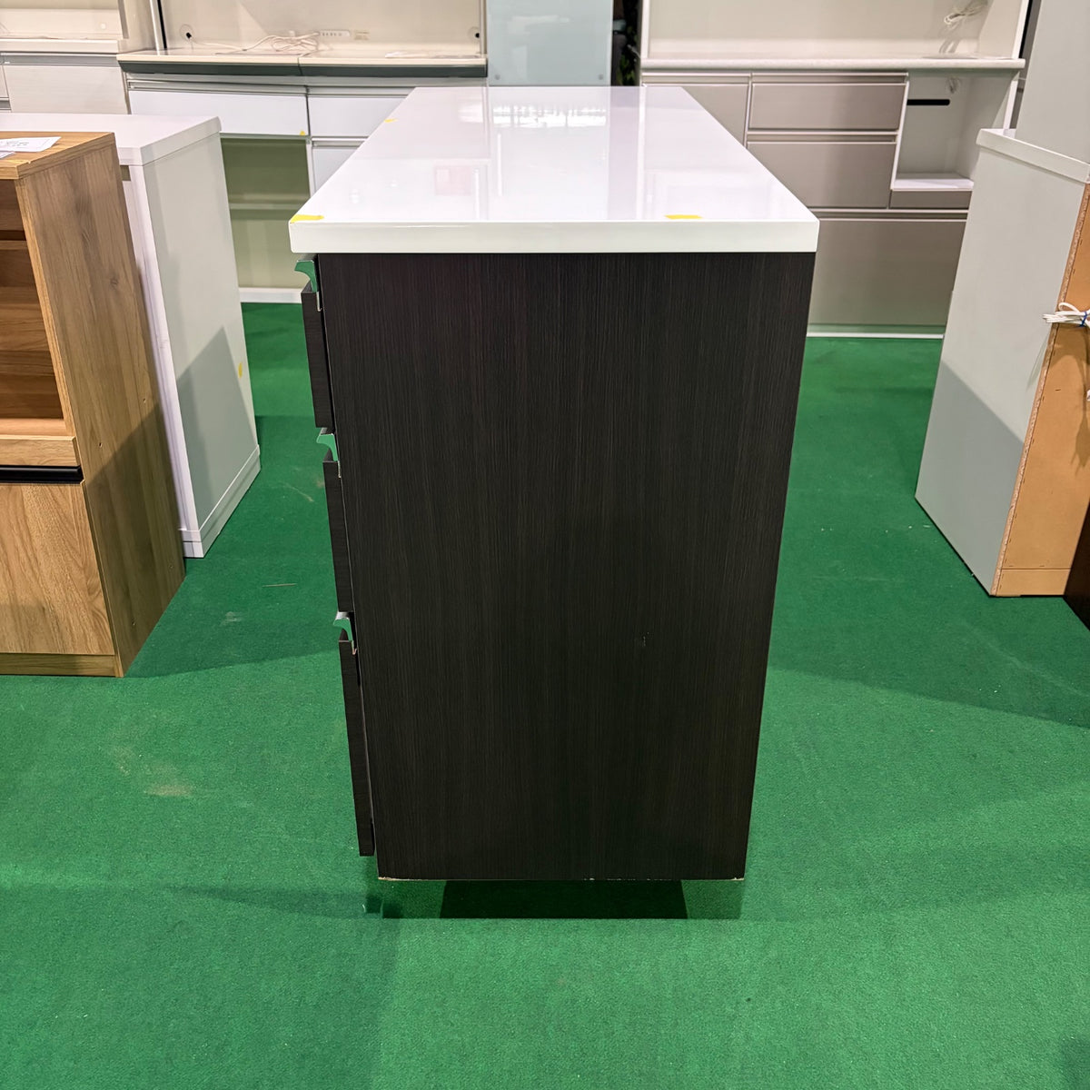 中古 食器棚 カウンタータイプ ブラウン