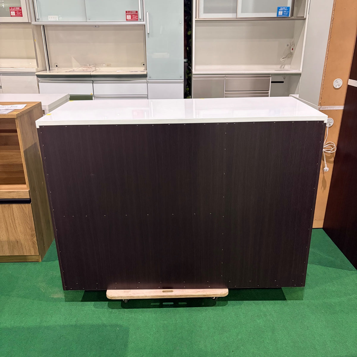 中古 食器棚 カウンタータイプ ブラウン 写真4