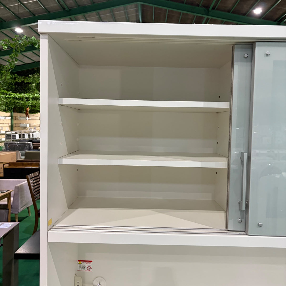 中古 食器棚 ミドルタイプ(幅81~139cm) ホワイト